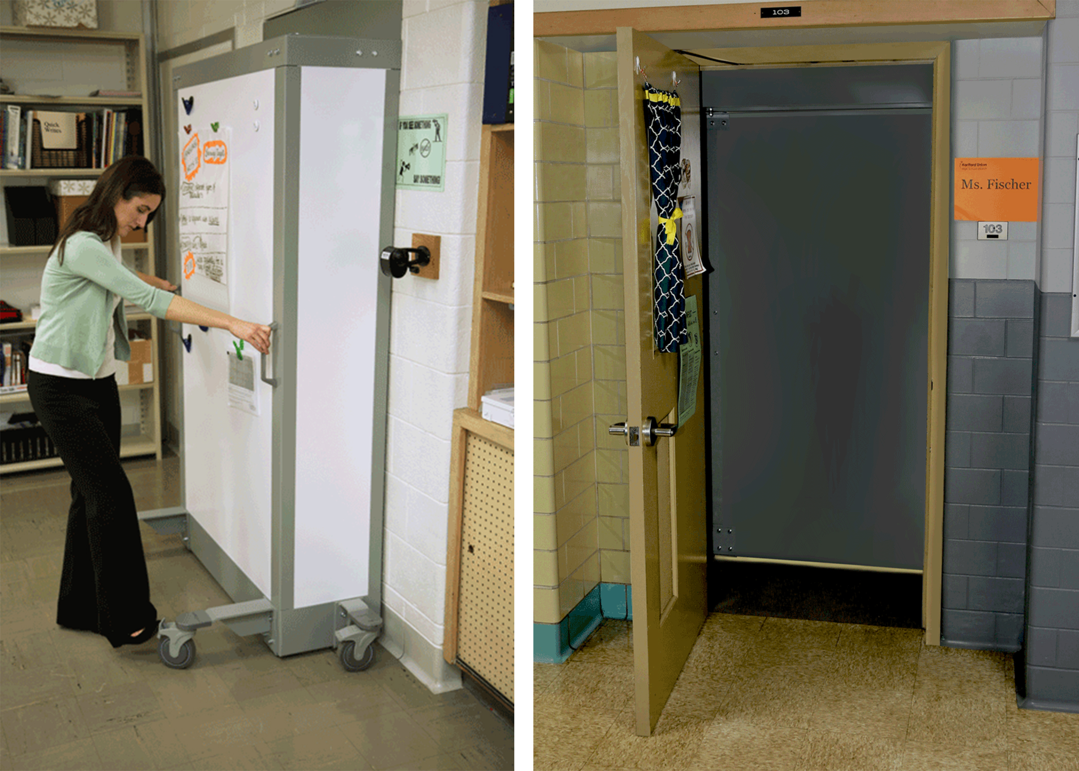 barricade pro - outside vs inside view - school security solution